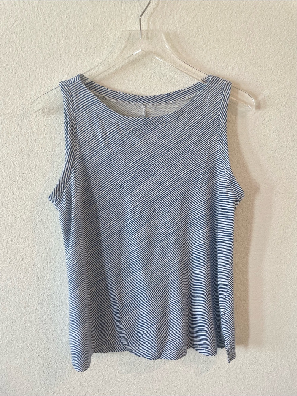 Banana Republic Malibu Tee Blue & White Striped Boat Neck Top